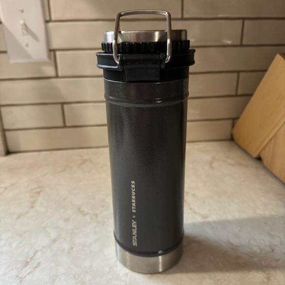 Stanley + Starbucks 16oz Black Travel Mug Tumbler Stainless Steel Leakproof - Picture 1 of 5